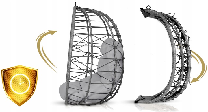 Fotel ogrodowy wiszący Tihuana szary + szare poduszki Sofotel