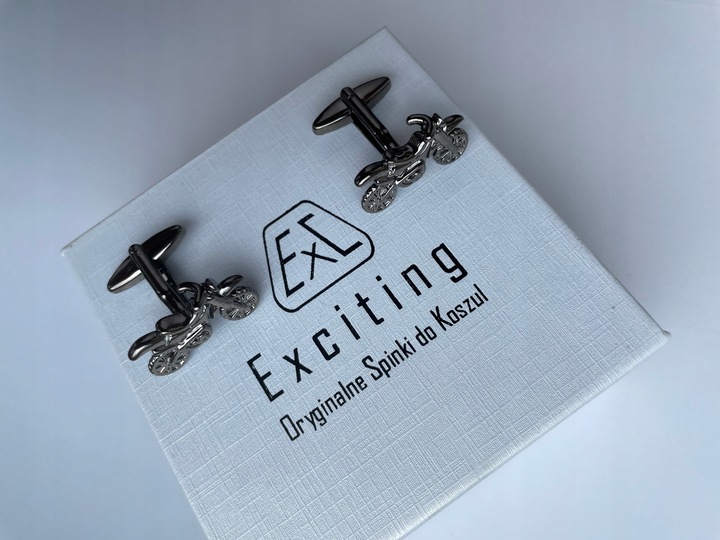 Czarne spinki do mankietów EXC Motocykl Motor Cross Enduro KTM Racing Tytan