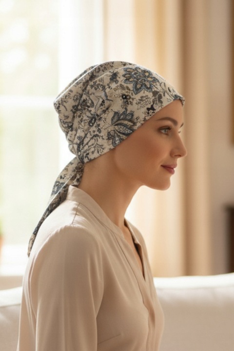 Chustka damska Aga x-81 z bawełny czapka marszczona także po chemioterapii