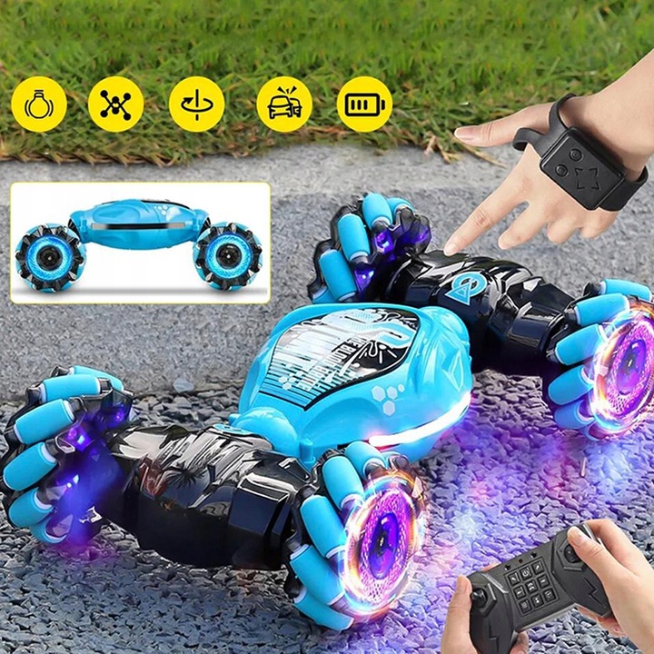 AUTO KASKADERSKIE SAMOCHÓD STEROWANY RĘKĄ GESTAMI +PILOT - AUTO 4X4 LED