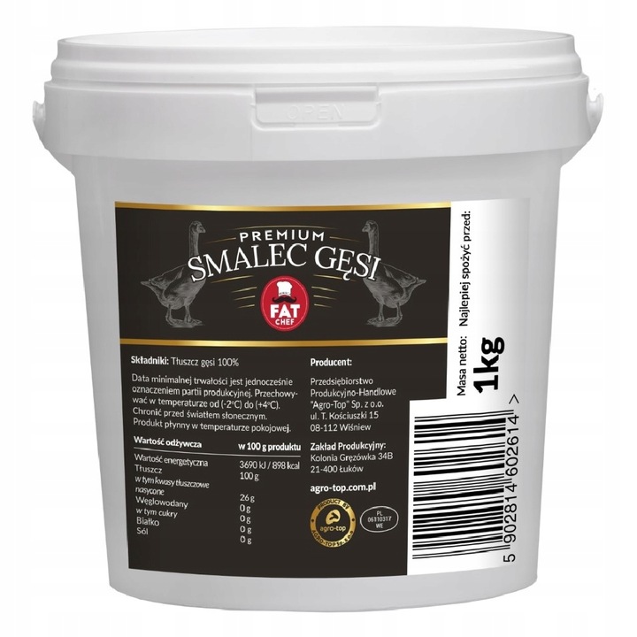 Smalec gęsi 100 procent 1 kg bez dodatków naturalny