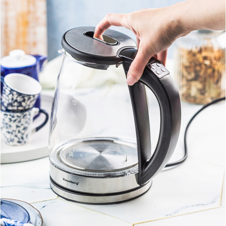 Czajnik elektryczny szklany Regulacja Temp. Klausberg KB-7887 1.8L LED LCD