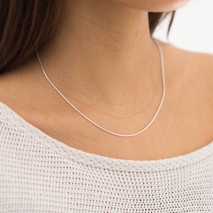 SREBRNY ŁAŃCUSZEK DO ZAWIESZEK ŻMIJKA PR. 925 LINKA NASZYJNIK ŻYŁKA LŚNIĄCY