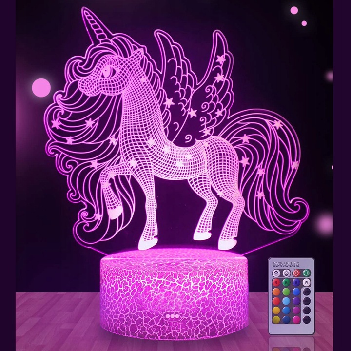 Lampka 3D nocna led usb JEDNOROŻEC UNICORN
