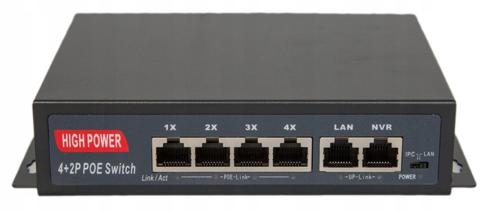 Switch Poe 4xPoe 2xUplink 85W HI-POE do kamer IP