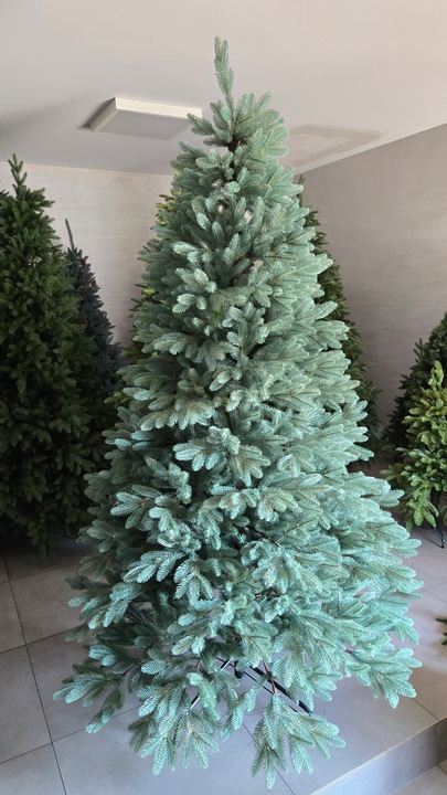 Ekskluzywna Sztuczna Choinka 100% PE 3D ŚWIERK SILVER sky 180 cm LUX