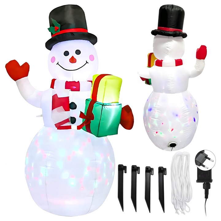 BAŁWAN nadmuchiwany ŚWIECĄCY DUŻY pompowany LED 150cm dmuchaniec