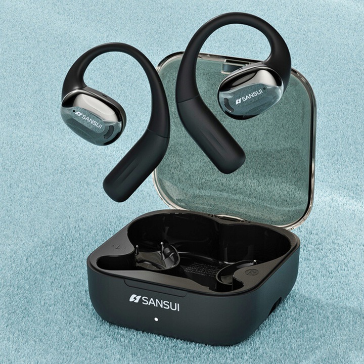 Słuchawki bezprzewodowe ZAUSZNE SANSUI W93 ENC dwa mikrofony BLUETOOTH 5.4