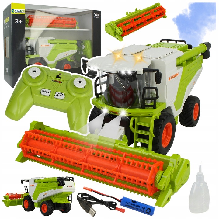 Kombajn Zdalnie Sterowany Pilot R/C Traktor Generator DYMU Światła Dźwięk