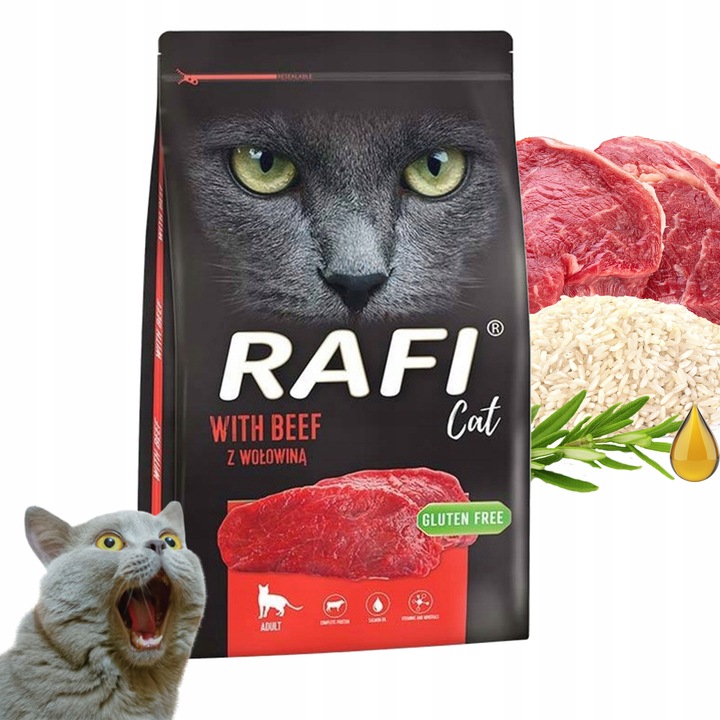 Rafi Cat sucha karma dla KOTA wołowina 7kg