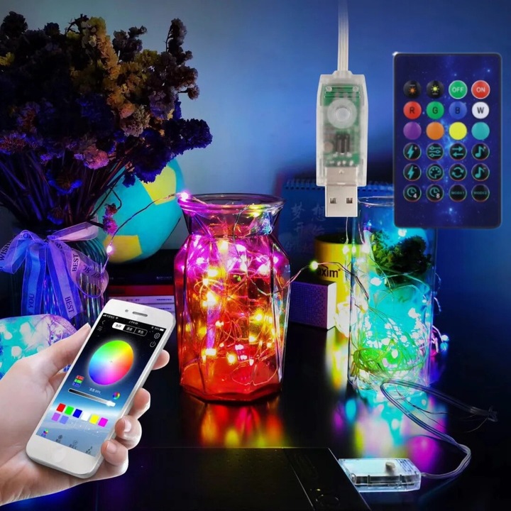 Lampki Świąteczne 200 LEDowe Inteligentne Bluetooth Świecą w RYTM Muzyki