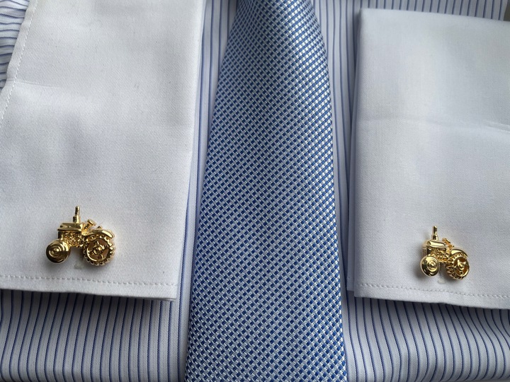 Spinki do mankietów EXC Traktor John Deere Green dla rolnika + prezent etui