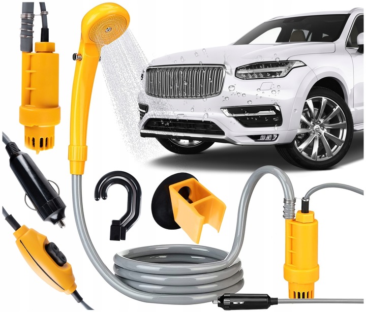 PRYSZNIC TURYSTYCZNY KEMPINGOWY POD NAMIOT 12V 60W PRZENOŚNY NATRYSK POLOWY