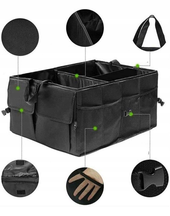 Torba Organizer do Bagażnika Samochodu Auta Kufer XXXL Składany Duży Mocny