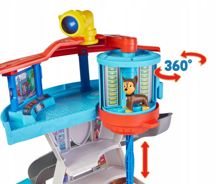 PSI PATROL DUŻA BAZA ZE ZJEŻDŻALNIĄ + CHASE FIGURKA I POJAZD RADIOWÓZ