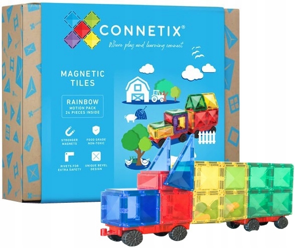 CONNETIX KLOCKI MAGNETYCZNE RAINBOW MOTION PACK 24 SZT