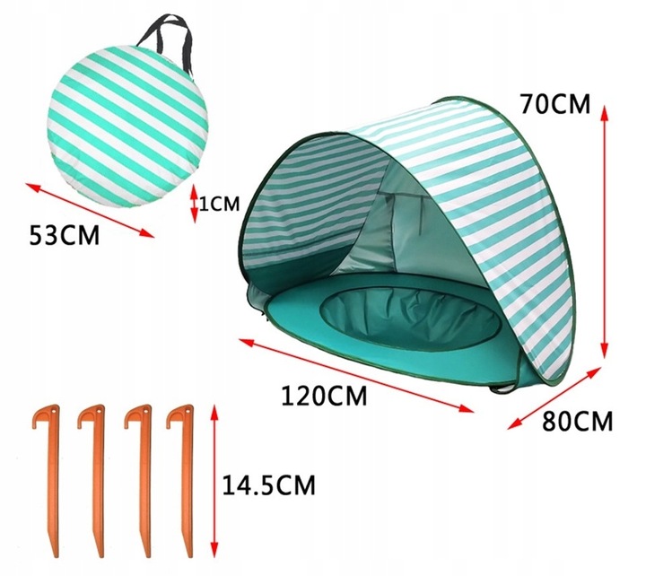 Namiot Plażowy Basen Parawan z Brodzikiem 120cm
