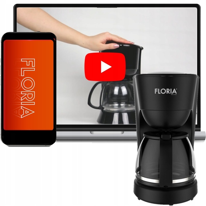 EKSPRES PRZELEWOWY 12 FILIŻANEK 1,25L CZARNY 600W