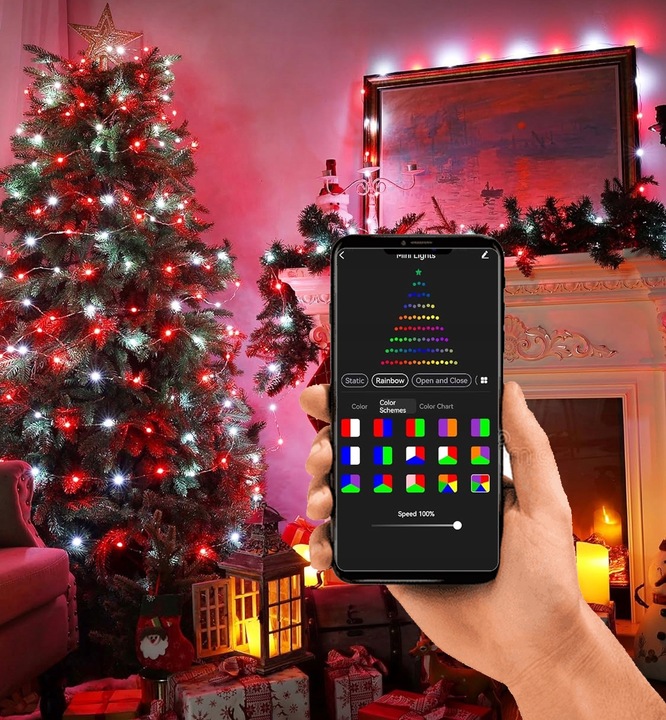 Lampki choinkowe LED RGB USB Bluetooth Smart 20m SuperLED Aplikacja Pilot