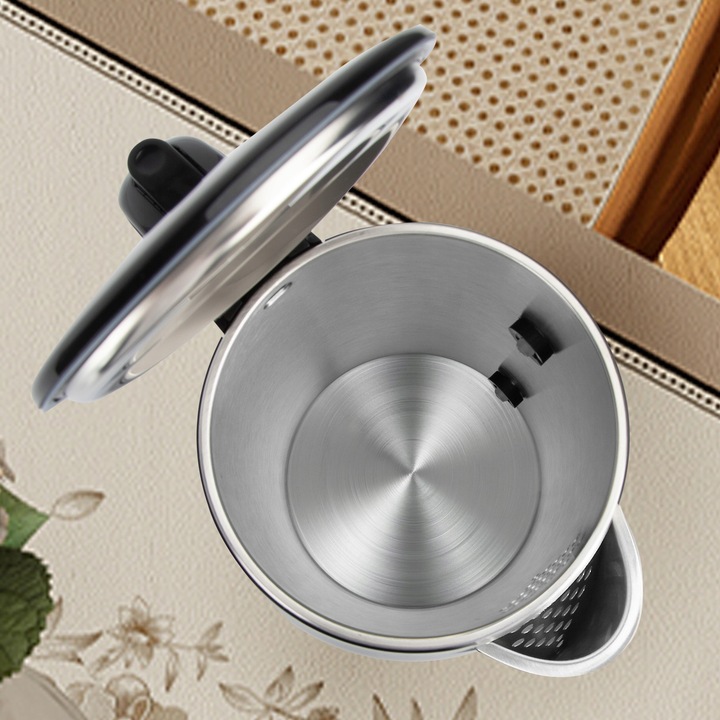 Czajnik elektryczny bezprzewodowy 2200W 1,7l czarny LED podwójne ścianki