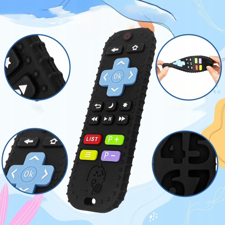 ZĄBKOWANIE ZABAWKI DO ŻUCIA GRYZAK DLA NIEMOWLĄT PILOT CZARNY