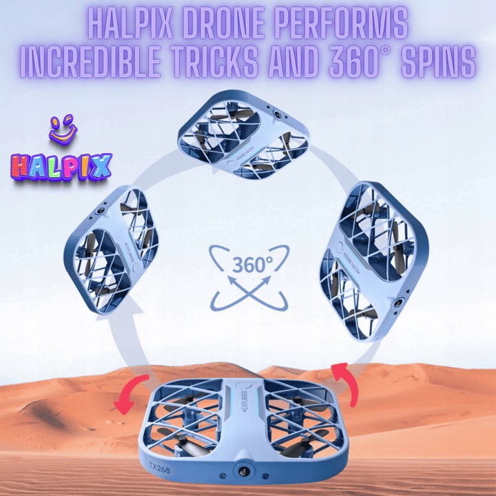 Trikowy mini dron Halpix zdalnie sterowany z kamerą 8K i Wi-Fi