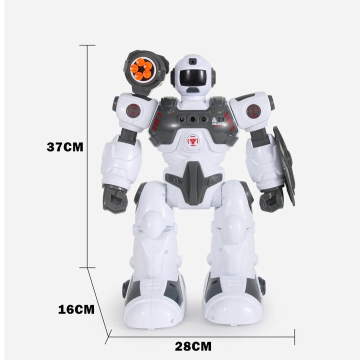 MULTIFUNKCYJNY ROBOT STEROWANY STRZELA STRZAŁKAMI PARĄ PILOT PROGRAMOWANIE