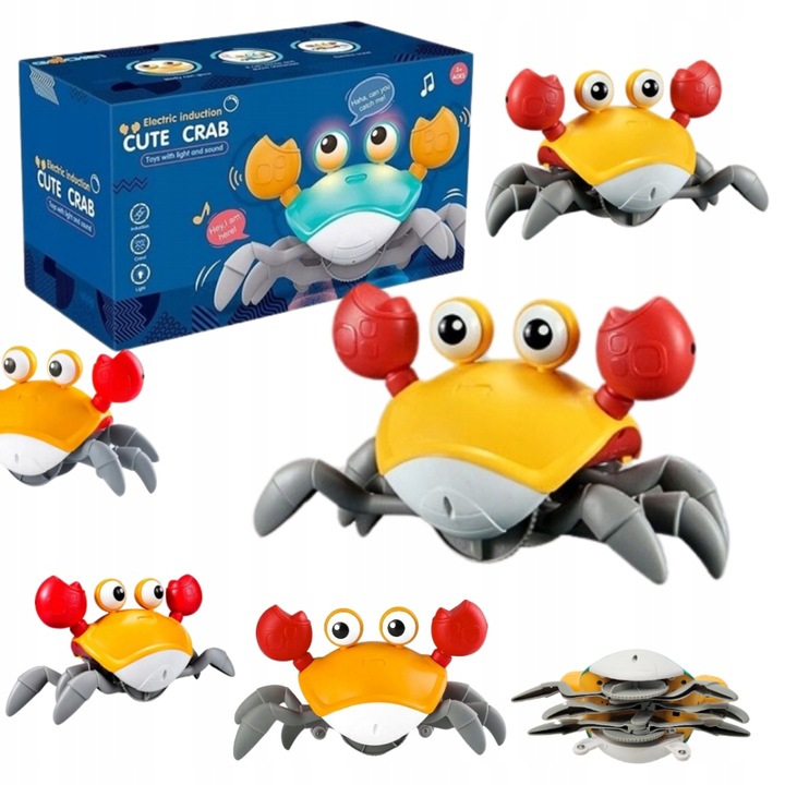 UCIEKAJĄCY PEŁZAJĄCY KRAB CHODZĄCY ZABAWKA INTERAKTYWNA dla DZIECKA LED XL