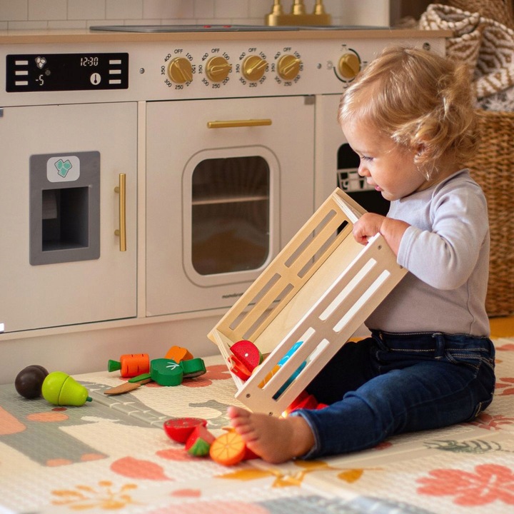 Drewniane Owoce i Warzywa Do Krojenia Zestaw XXL ze Skrzynką 17 elementów