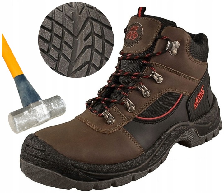 Buty robocze męskie TRZEWIKI ROBOCZE SKÓRZANE z METALOWYM NOSKIEM BHP S1