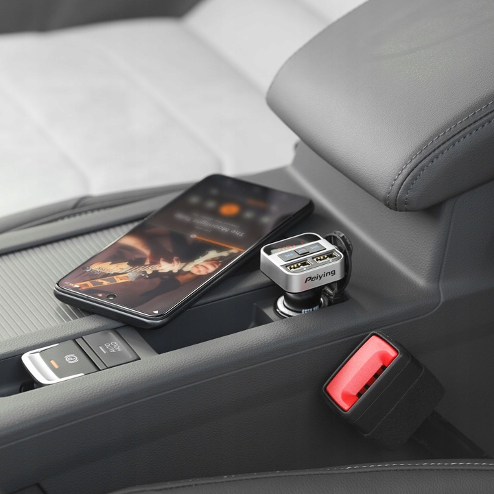 Transmiter FM Peiying BT 2xUSB ładowarka Bluetooth 12 - 24 V AUX