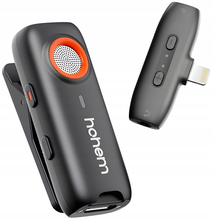 Mikrofon bezprzewodowy Hohem Lavalier Mic-01 (1 TX + 1 RX) Czarny Lightning