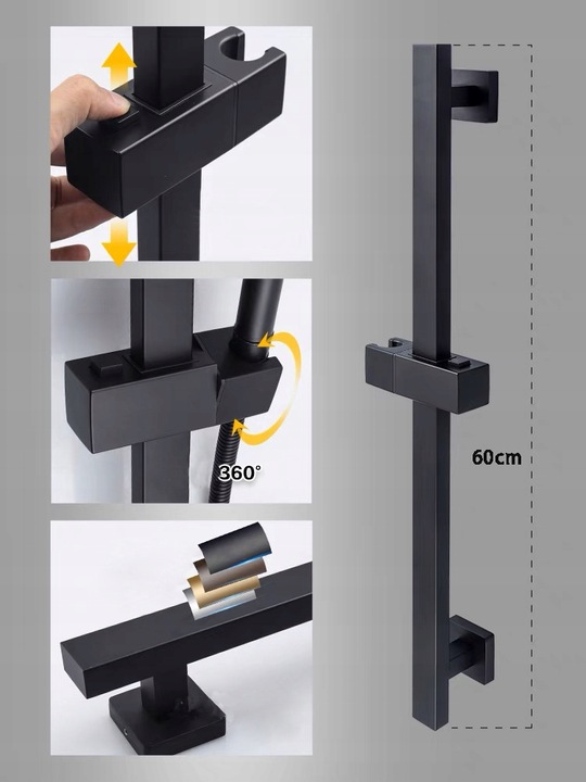 Bateria prysznicowa zxc czarny