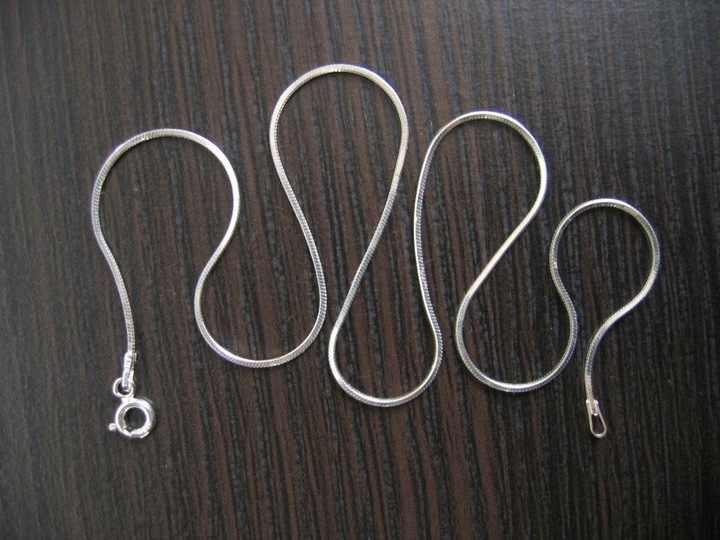 Srebrny Łańcuszek Żmijka Linka OŚMIOKĄTNA 42cm pr.925 chrzest komunia