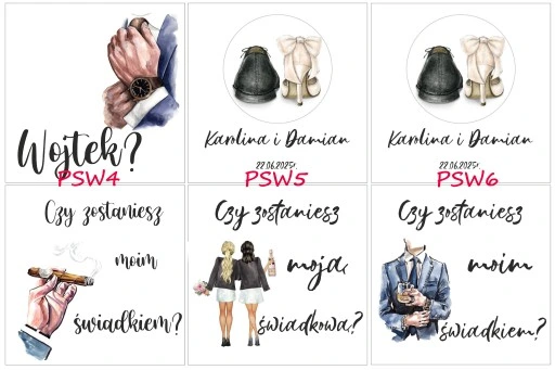 Pudełko eko zaproszenie dla świadka świadkowej nadruk uv wzory ślub wesele