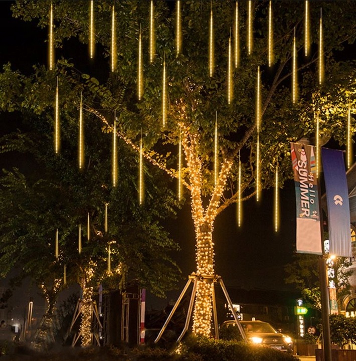 SOPLE METEORY LED BIAŁE CIEPŁE LAMPKI PADAJĄCY ŚNIEG 50cm IP44 - SOPLE LED