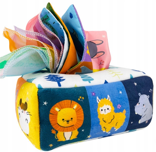 SORTER PUDEŁKO Z CHUSTECZKAMI ZWIERZĄTKA PLUSZOWE MONTESSORI SENSORYCZNE