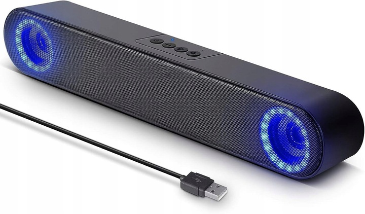 LENRUE A25 Głośnik Komputerowy Stereo 10 W HD USB LED 2 Membrany Basowe