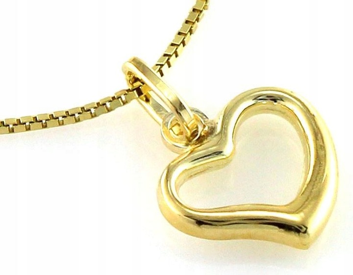 Zawieszka złota 333 eleganckie subtelne serduszko wisiorek damski ramka 8k
