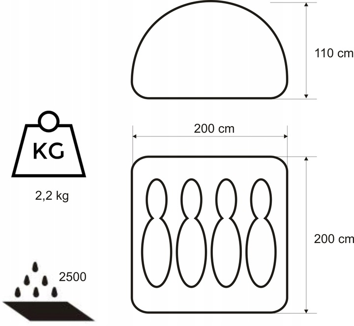 NAMIOT TURYSTYCZNY DOMEPACK 4 ACAMPER + GRATIS