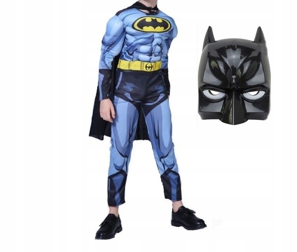 STRÓJ PRZEBRANIE BATMAN MASKA LED SUPERBOHATER NIETOPERZ HALLOWEEN 110 116