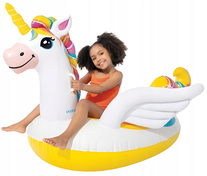 Duży Dmuchany Materac Jednorożec 198x140 cm INTEX do Basenu Jezioro Plaża