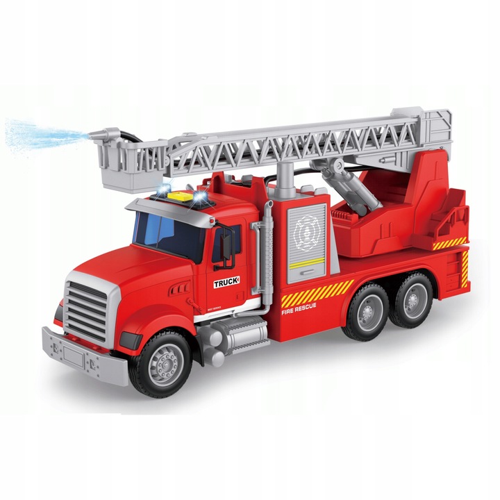 WÓZ STRAŻACKI STRAŻ POŻARNA STRZELA WODĄ ZE ŚWIATŁEM I DŹWIĘKIEM Z NAPĘDEM