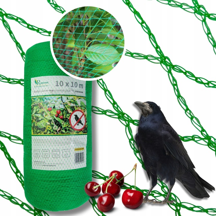 MOCNA SIATKA na PTAKI szpaki na BALKON DRZEWKA 10x10 m GRUBY SPLOT 20G