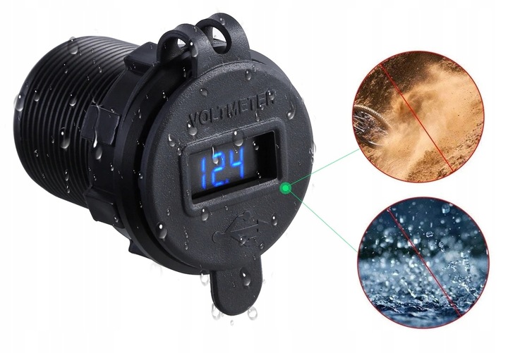 ŁADOWARKA SAMOCHODOWA 2xUSB QC3.0 WOLTOMIERZ DOTYK