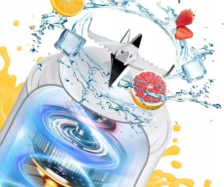 BLENDER SHAKER TURYSTYCZNY DIODY LED USB-C AKUMULATOR 600ML BEZPRZEWODOWY