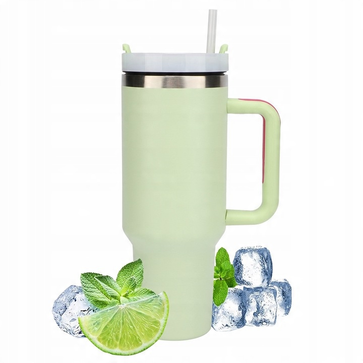 KUBEK TERMICZNY do kawy herbaty TERMOS szczelny ze słomką KAMILLE 1200ml