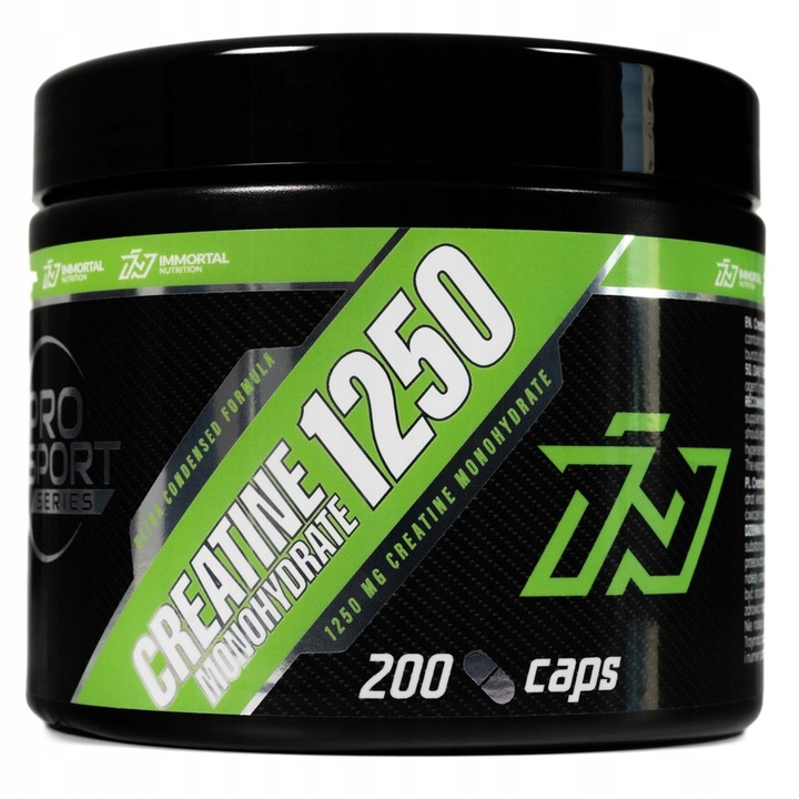 Immortal Creatine Monohydrate 1250mg 200kaps KREATYNA MONOHYDRAT MEGA CAPS