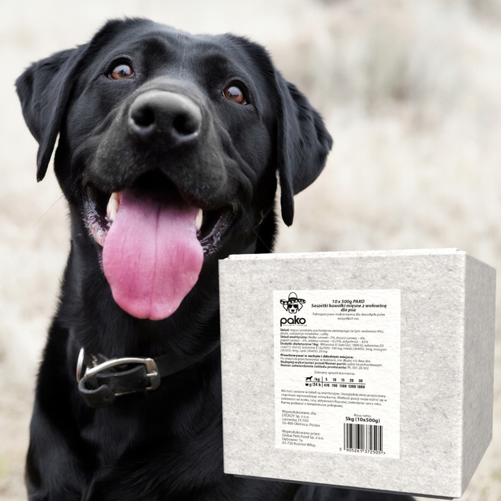 MOKRA KARMA DLA PSA PAKO SASZETKA KAWAŁKI MIĘSNE MIX SMAKÓW 20 X 500G 10 KG
