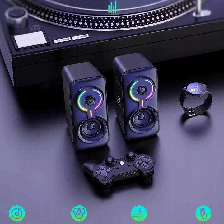 ONIKUMA L6 GŁOŚNIKI GAMINGOWE RGB BLUETOOTH 5.0 USB AUX DO KOMPUTERA GRANIA